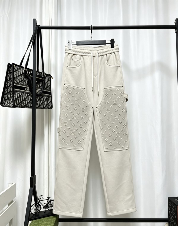 LV 엠보싱 카고 와이드 팬츠