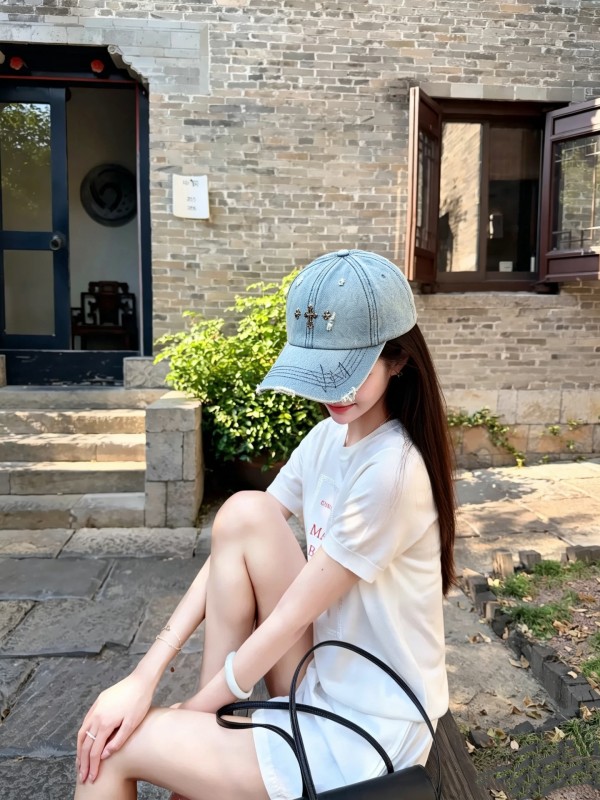 크롬하츠 워싱 데님 야구모자