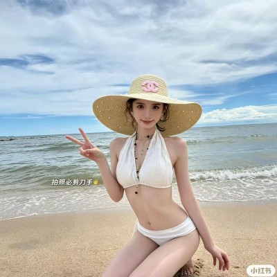 샤넬 니트 레이스 밀짚모자
