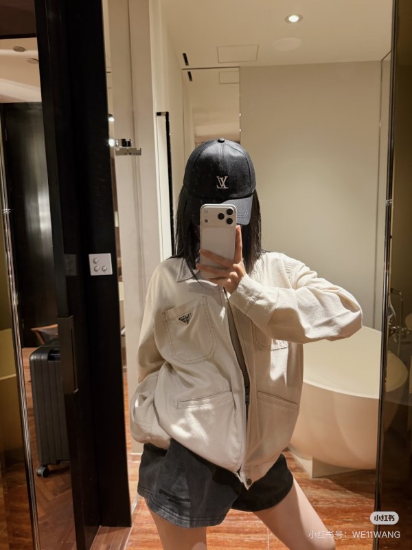 프라다 삼각 로고 투포켓 린넨